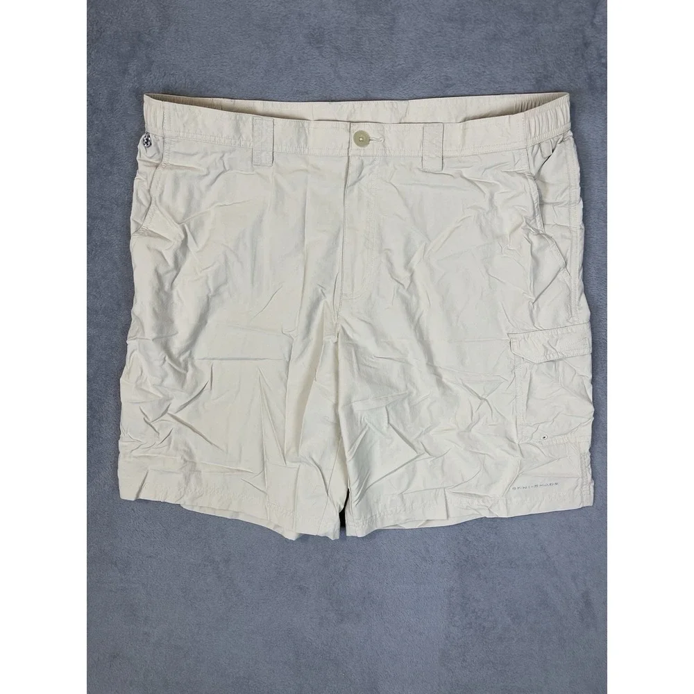 Columbia PFG Cargo Shorts Mens 40‎ Fishing Hiking Outdoor Tan Nylon Pockets
